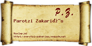 Parotzi Zakariás névjegykártya